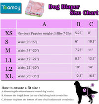 Teamoy Female Dog Diapers, Washable Doggie Period Diaper - L2 (Pack of 4) / Flamingo+ Cloud+ Green+ Pink (4pcs) - image 3