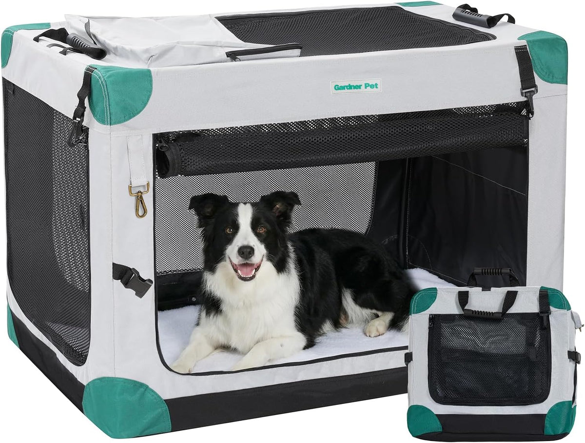 Gardner Pet Soft Collapsible Dog Crate - Grey / 36.0"L x 25.0"W x 25.0"H