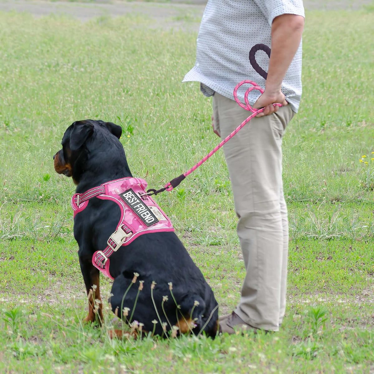 Beebiepet Tactical No Pull Dog Harness with Leash - Pink Camo / Large - image 3