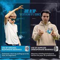 YOYOSTUDIO H17 dual purpose aluminum trick yoyo with strings, glove and case - view 24