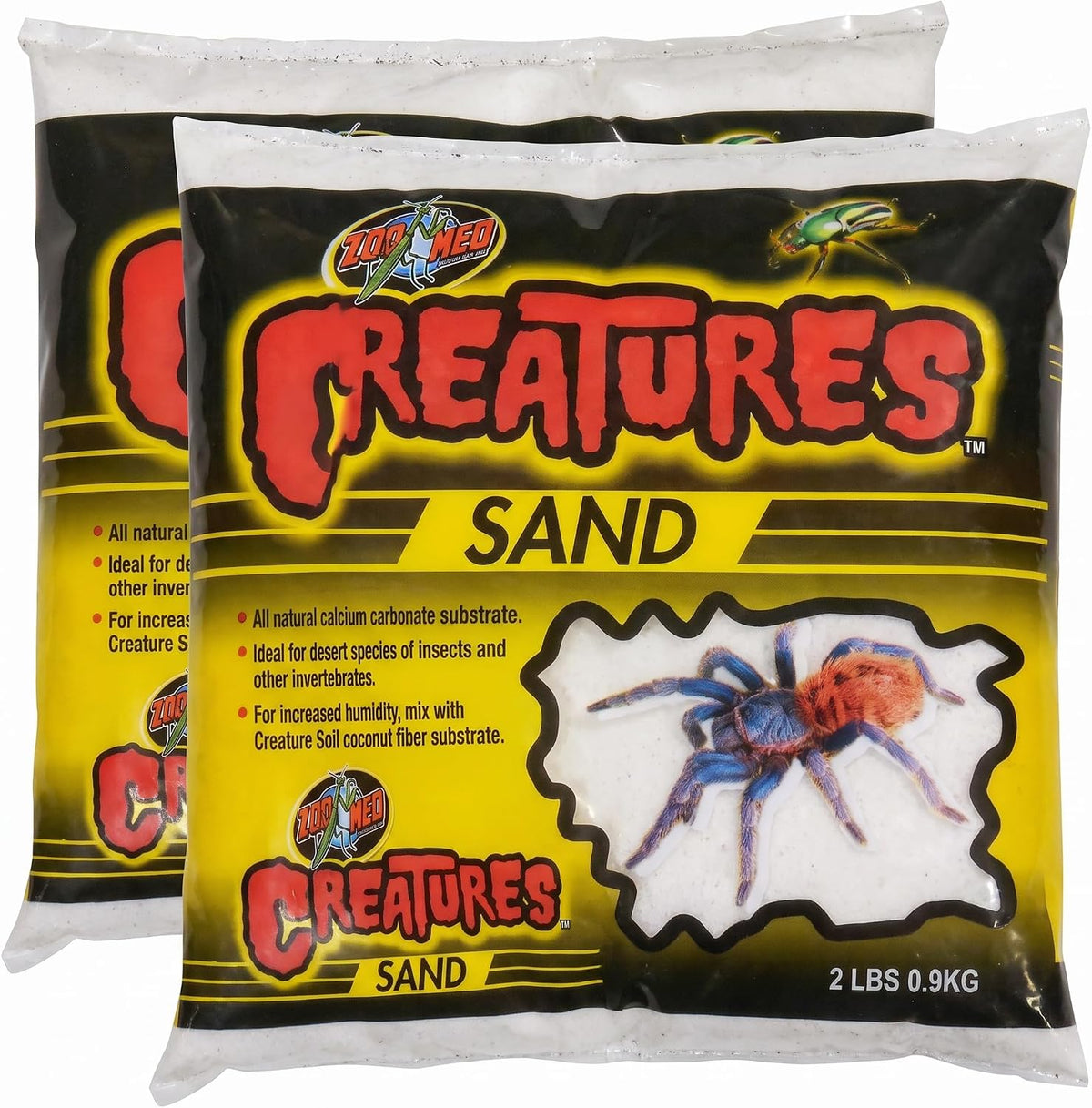 Zoo Med Creatures Sand 1 Quart – Daily Care for Reptiles And Amphibians - 1 QT (Pack of 2)