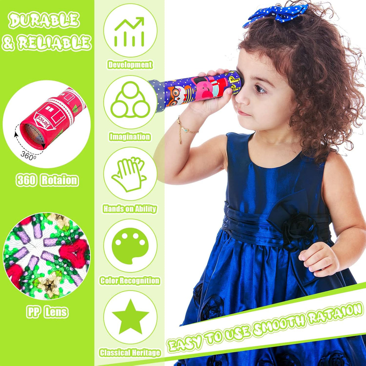 Chengu mini kaleidoscopes bulk pack of 30 in assorted bright paper designs - view 3