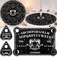 Threan Pendulum Board with Amethyst Pendulum Star Style Planchette Set – Fun for Kids & Family - Ram Skull Style