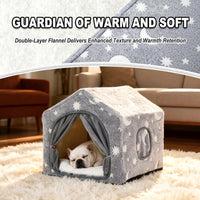 Indoor Dog House, Soft Warm Glow Dog Cave for Medium & Large Dogs – Essentials for Dogs - M (18"×18"×18") / Grey - image 2