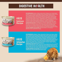 Wellness CORE+ Digestive Health Pate Adult Wet Cat Food, Natural, Protein-Rich, Grain Free, 3 Ounce, 12 Pack (Salmon & Whitefish Variety Pack)
