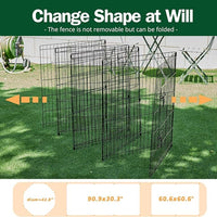 PJYuCien Dog Playpen, 8 Panels 30’’H Dog Pens Indoor with Bottom Pad, Metal Foldable Pet Puppy Exercise Fence Crate Kennel, Better for Small Animals,Black