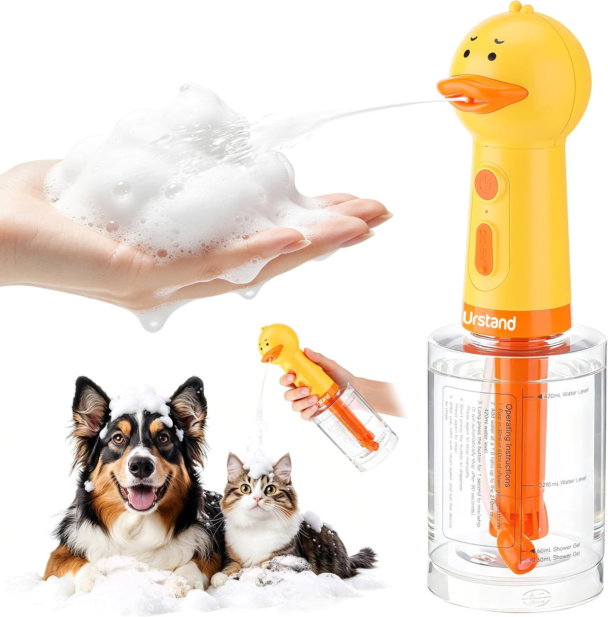 Dog Foaming Soap Dispenser - Upgrade Version with Stirring Mechanism