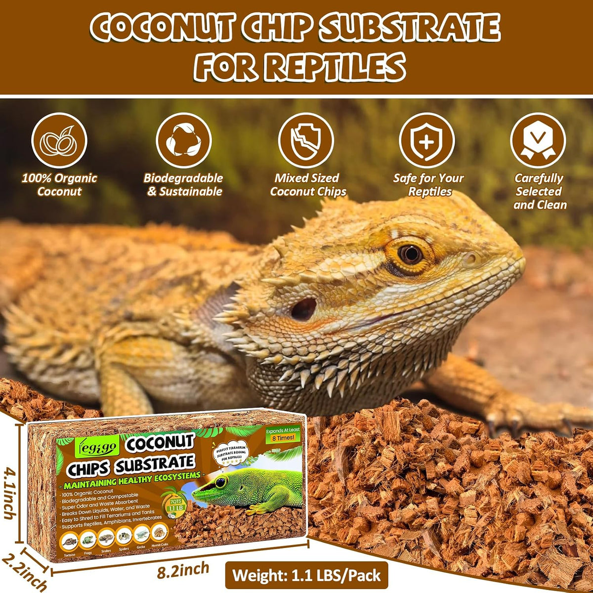 Legigo 10LB Coconut Husk for Reptiles - 2 Pack - image 2