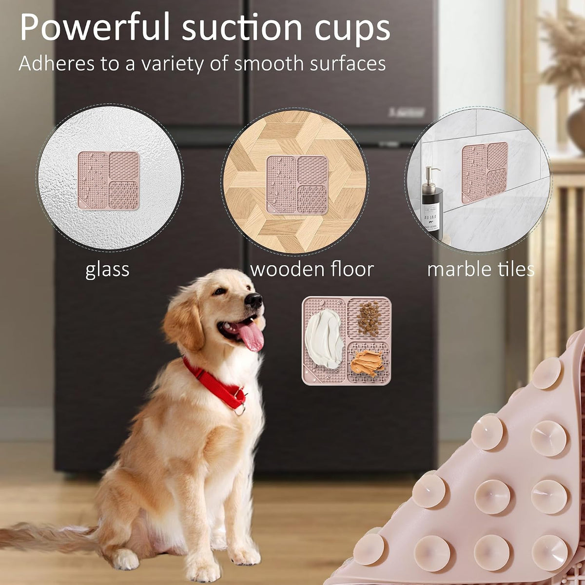 Lick Mat for Dogs Cats 2pcs 5.9" Silicone Slow Feeder – Essentials for Dogs - Light Blue&Coral / Small-5.9inch - image 4