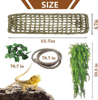 Bearded Dragon Hammock,Lizard Lounger Reptile Tank Hanging Plants Climbing Jungle Vines Flexible - Type：M-Rectangular hammock - image 3