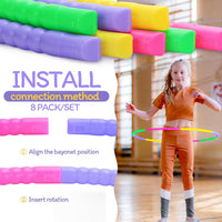 Vinsot snap together plastic hoops for kids in multicolor detachable sections - view 12