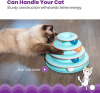 Catstages Tower of Tracks Interactive Cat Toy, 6 Spinning Balls - Blue / One-Size - image 4