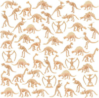 VICROIC dinosaur fossil skeleton toys, 60 assorted plastic figures