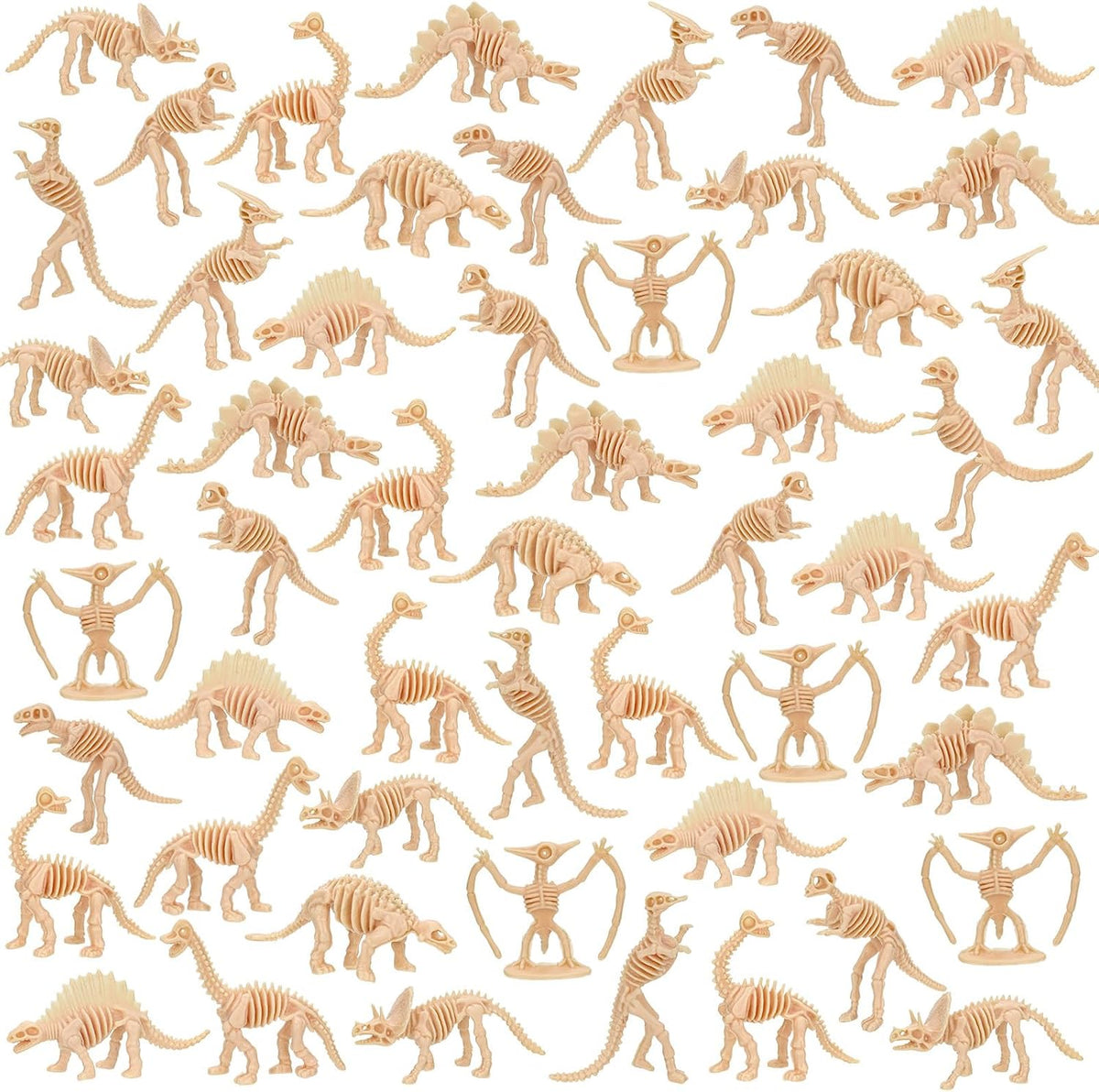 VICROIC dinosaur fossil skeleton toys, 60 assorted plastic figures