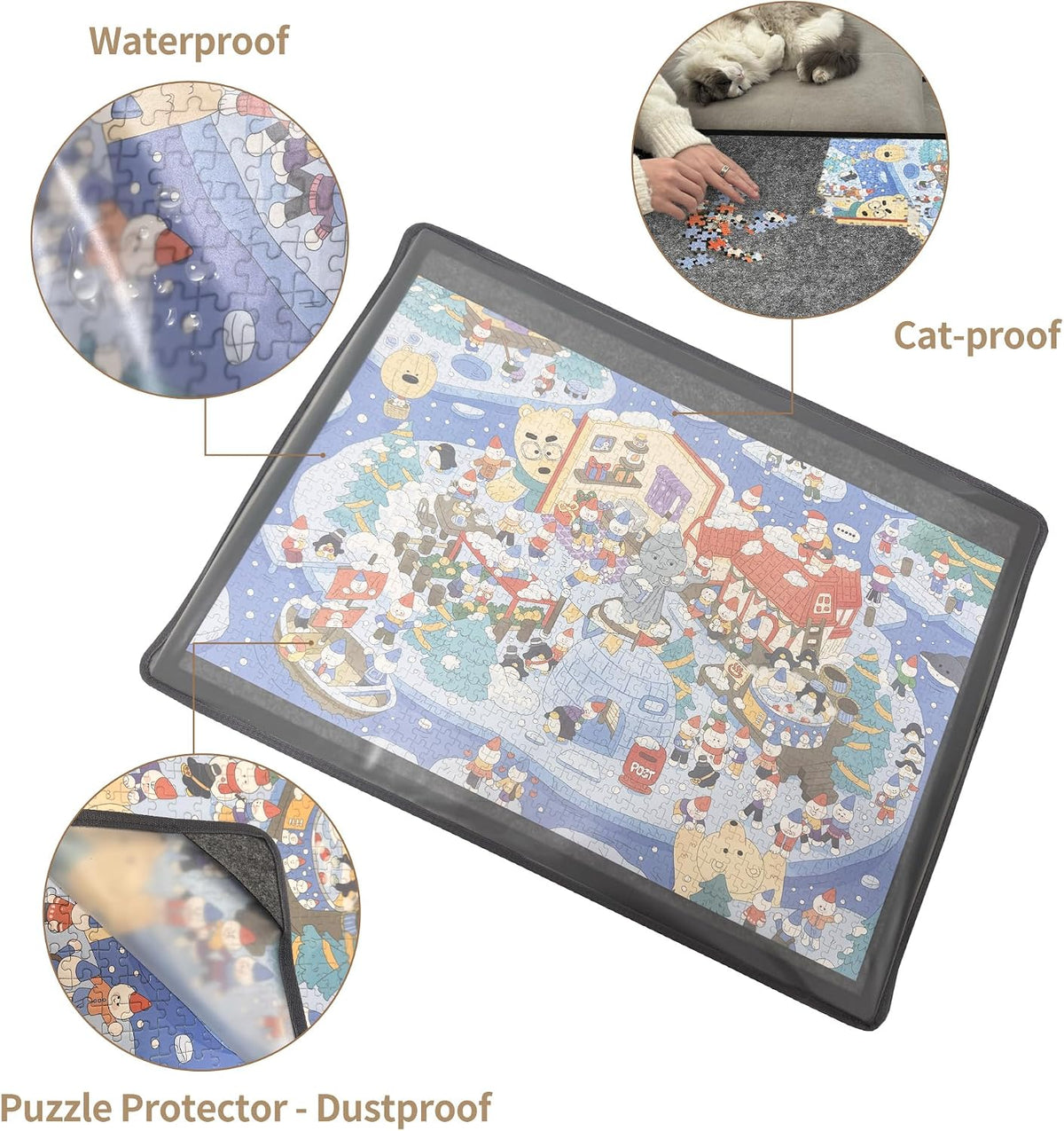 Yunihome puzzle board for 1000 pieces with 4 sorting trays and protective cover - view 14