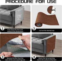 2 Pcs Self-Adhesive Cat Scratch Mat - Brown - image 3
