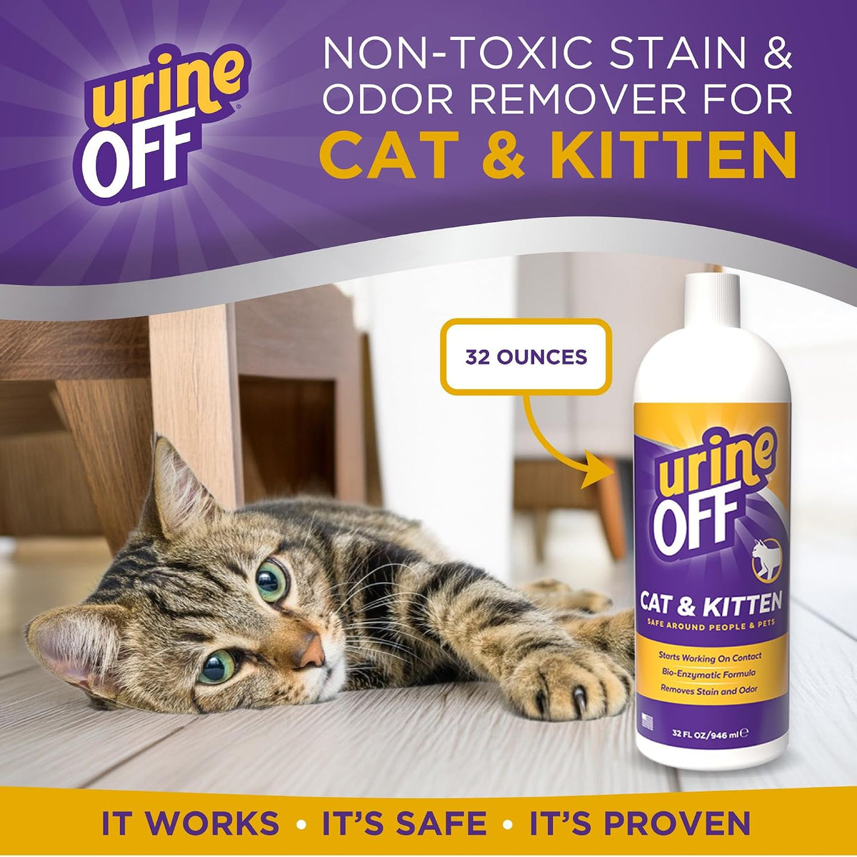 Urine Off Kitten & Cat Pet Stain Remover - 32 oz - image 2