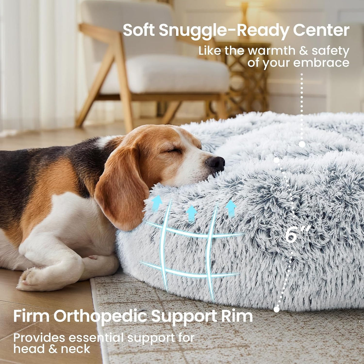 JOLLYVOGUE Small Dog Bed, Calming Dog Beds for Small Dogs & Indoor Cats - 20 Inches Donut Washable - 01 - Smoke Grey / 20.0"L x 20.0"W x 6.0"Th - image 3