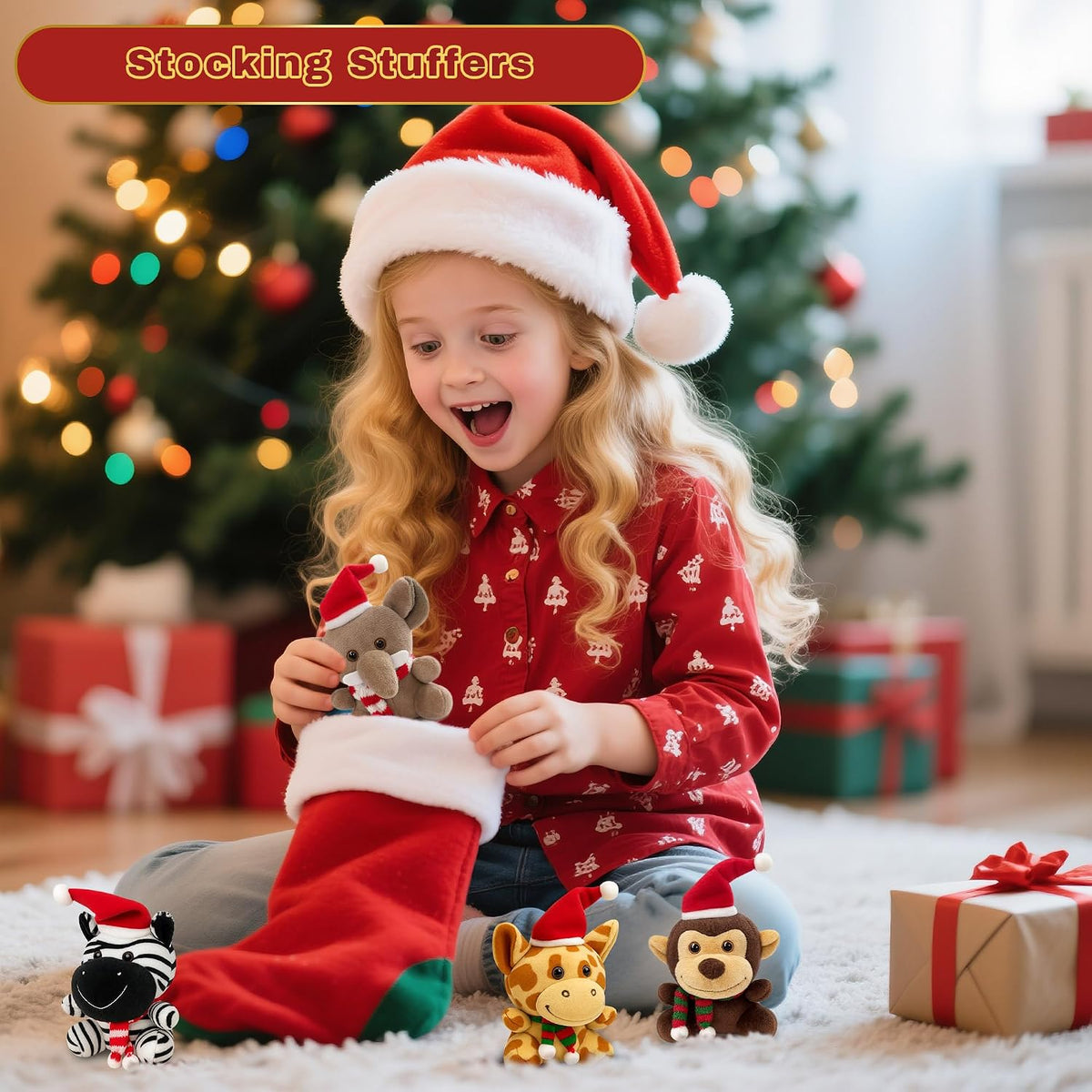 12 Pack Small Stuffed Animals Bulk - Christmas 10 pcs - image 3
