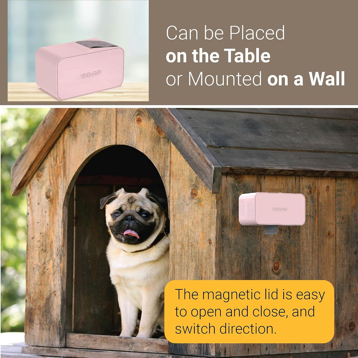SVD.PET Dog Poop Bag Dispenser, Wall Mount Waste Bag Dispenser - Primrose Pink / 1 Dispenser only - image 2