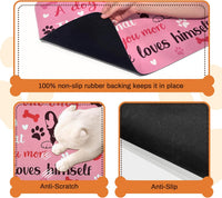 Pet Feeding Mat for Floors Cat Food Mat Waterproof Dog Food Mat - 20"L x 12"W / Pink - image 3