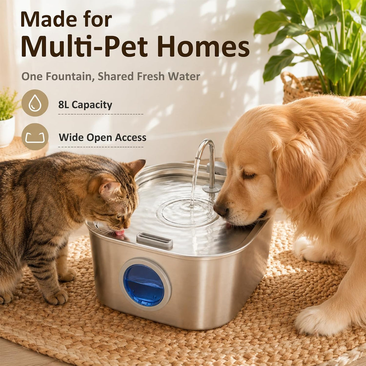 Dog Water Fountain for Large Dogs - Round Window - image 4