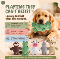 Act boldly 5-Pack Squeaky Dog Toys - blue/purple/green/grey/brown - image 2