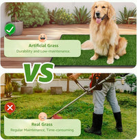 LOOBANI 45x29in Large Dog Grass Potty Tray - Dog Litter Box with 2-Pack Replacement Artificial Grass Puppy Training Pads - Potty Tray for Balcony Apartment Indoor Outdoor Use