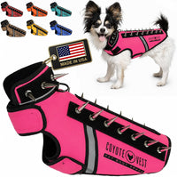 CoyoteVest SpikeVest Dog Harness, Made in the USA, XS-Yellow – Essentials for Dogs - Neon Pink / X-Small