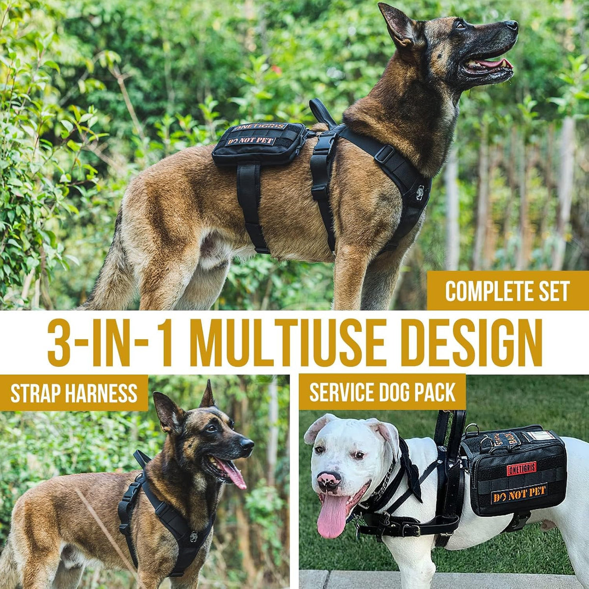 OneTigris Service Dog Vest Harness - Large / Black - image 3