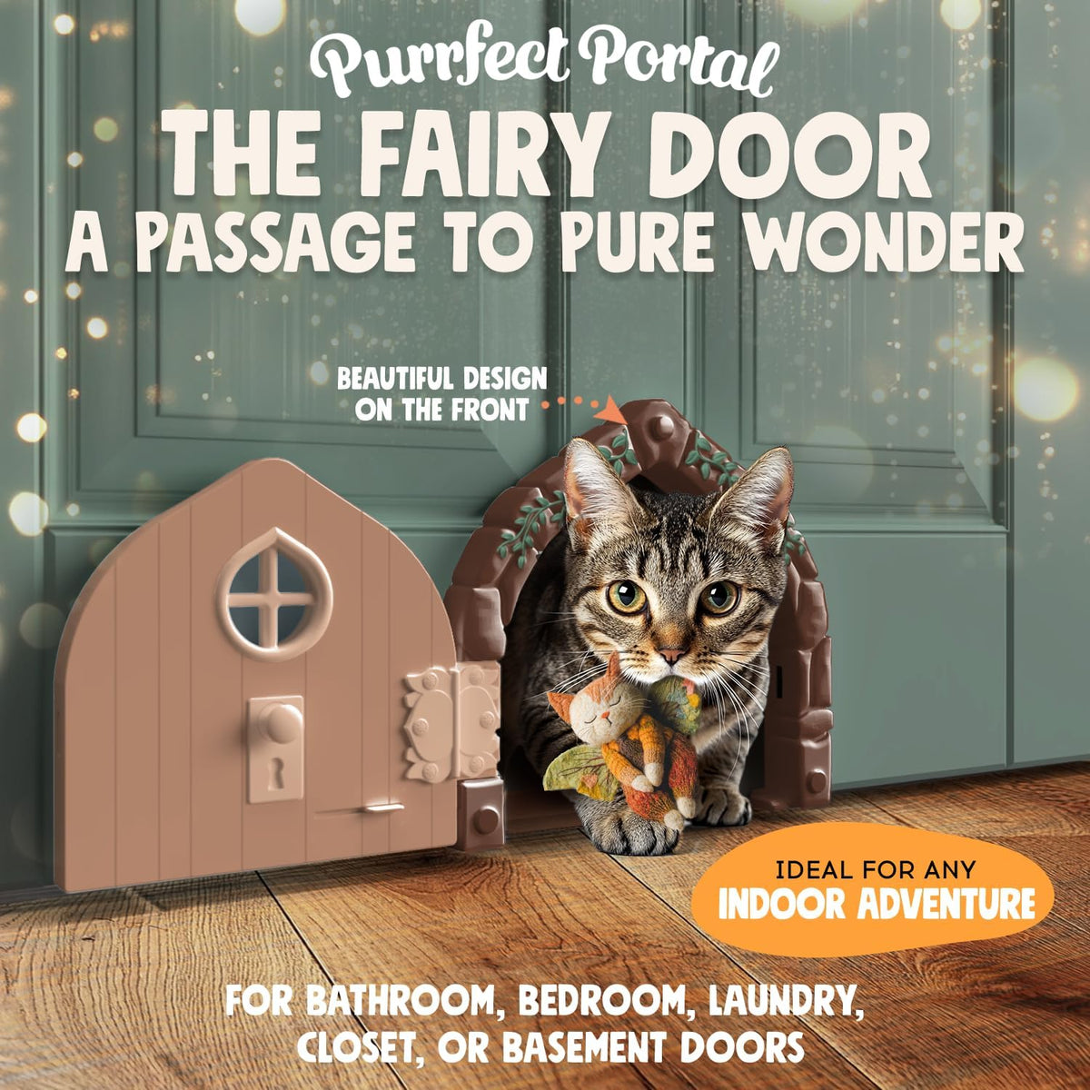 Fairy Door Interior Pet Door - Brown - image 2