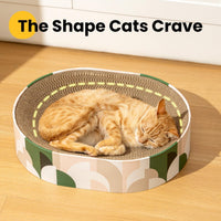 Conlun Oval Cat Scratcher Bed - Semicircle / Medium (16.9"L x 12.9"W x 3.5"Th) - image 4
