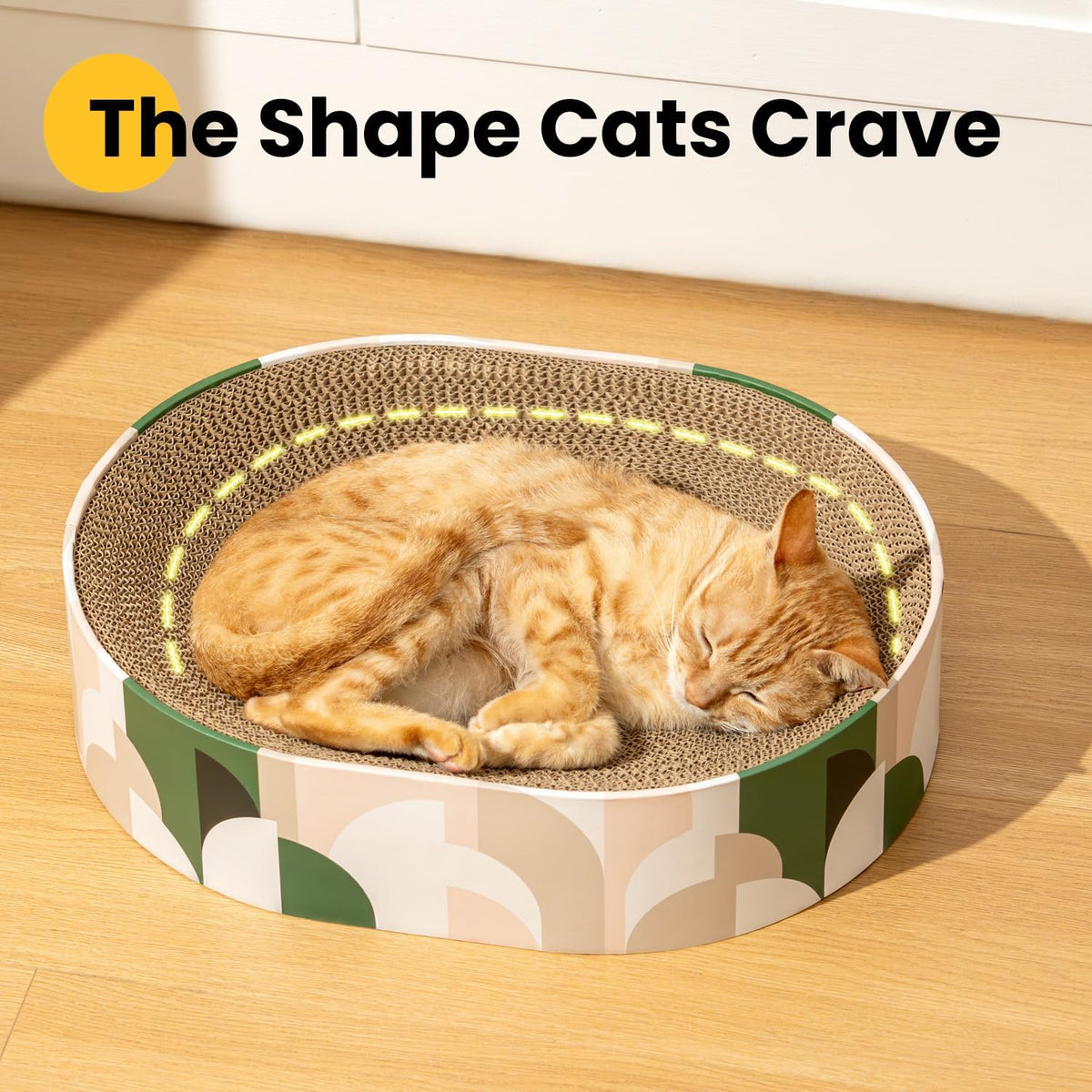 Conlun Oval Cat Scratcher Bed - Semicircle / Medium (16.9"L x 12.9"W x 3.5"Th) - image 4