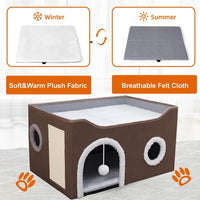 Loyareal Cat Houses for Indoor Cats - L / Dark Brown - image 4