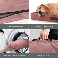 Outdoor Waterproof Orthopedic Dog Bed for Large Dogs – Essentials for Dogs - Pink / 36.0"L x 27.0"W x 3.0"Th - image 3