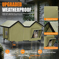 Outdoor Heated Cat House for Outside - Green / XL - image 4