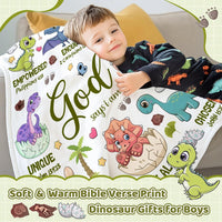 Cat Throw Blanket with Bible Verse, Thoughtful Christian Gifts - Bible-dinosaur / 40"x50" - image 3