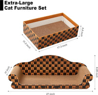 27" Cat Scratcher Bed & Sofa, Large Cardboard Cat Scratch Couch – Essentials for Cats - 27" Cardboard Cat Scratcher Sofa & Cat House - image 2