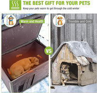 GUTINNEEN Dog House Insulated Outdoor Dog Kennel with Liner for Winter