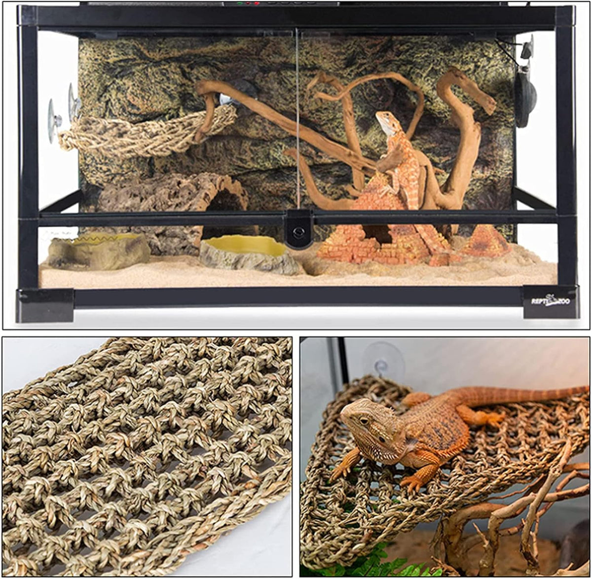 2 Pack Bearded Dragon Hammock, Reptile Climbing Decor - 11x8In - image 3