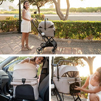 X2 Pet Stroller, Dog Cat Stroller for Small Pets Under 44lbs, Equipped with Detachable & Foldable Carrier, Waterproof Pad & Sunshade Canopy,Camel (Camel)