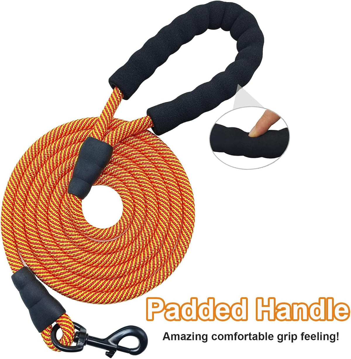 MayPaw Rope Dog Leash, Thick Leash for Medium Large Dogs - orange / 1/2" * 10' - image 3
