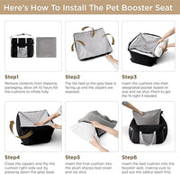 Lesure Small Dog Car Seat for Small Dogs - Waterproof Dog Booster Car Seat with Storage Pockets, Clip-On Safety Leash and Thickened Memory Foam Filling, Pet Carseat Puppy Travel Carrier Bed, Black