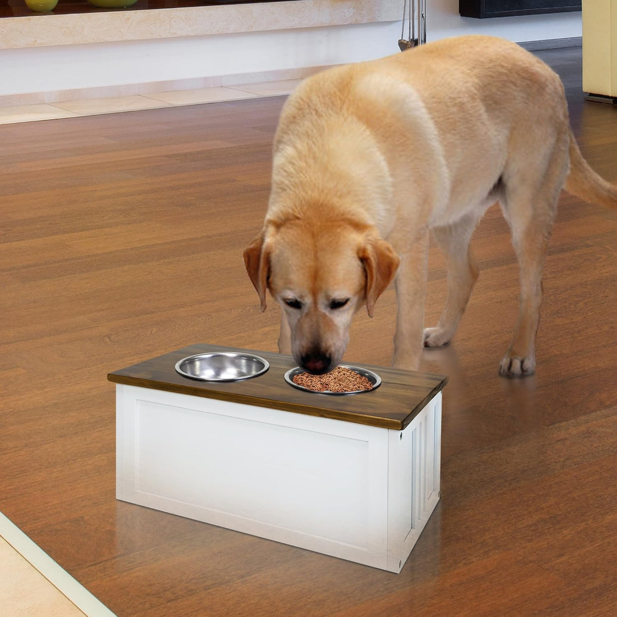 Casual Home 603-15 Wooden Storage Stand Pet Feeder, Two-Tone - image 2