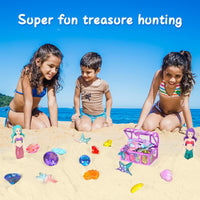 VGOFUN 31-piece mermaid diving pool toys with gems, pirate treasure chest and mesh bag - view 7