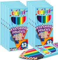 Craiiby colored pencils bulk, 24 boxes of 12 pre-sharpened colored pencils - view 2