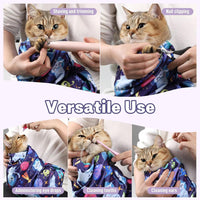 Paw Legend 27.6" Cat Wrap for Grooming Cat Wrap for Cutting Nails Cat - L(27.6'x27.6") / Space Cat Pattern - image 2