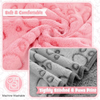 Tegeme 12 Pcs Puppy Blanket for Litter Dog Cat - Pink,gray,blue / 30 x 20 Inch - image 4