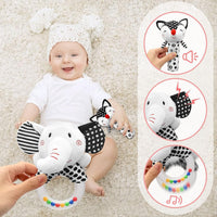XIXILAND Baby Rattles 0-6 Months Newborn Toys Infant Toys 0-3 Months - Black&white-1 - image 2