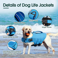 Kuoser Dog Life Jacket, High Flotation Dog Life Vest for Swimming Boating – Essentials for Dogs - Z-Blue / S (Chest Girth:16.93-21.26'') - image 3